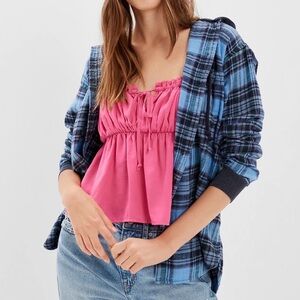 American Eagle Oversized Hoodie Flannel Super Soft NWT